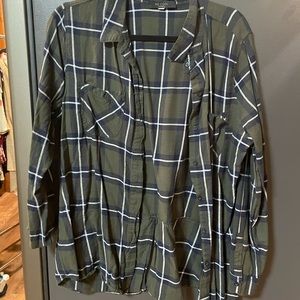 Army Green Plaid Flannel